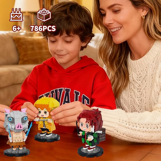 Anime Building Blocks Set 786pcs Compatible with Lego Character Manga Toys Collectible Action Figures for Anime Fans Kids Adults