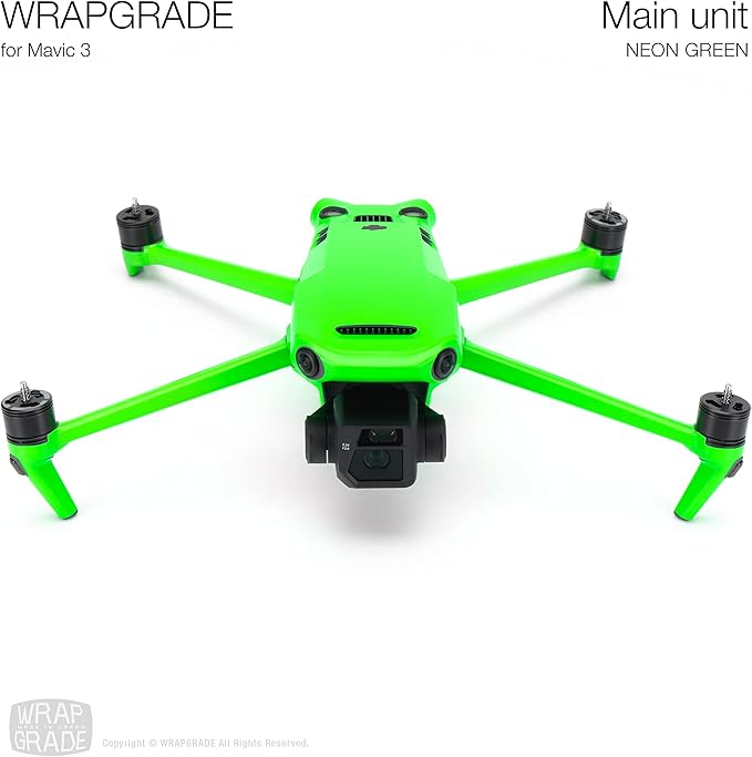 WRAPGRADE Full Skin Stickers for DJI Mavic 3 / Mavic 3 Classic (NEON GREEN)