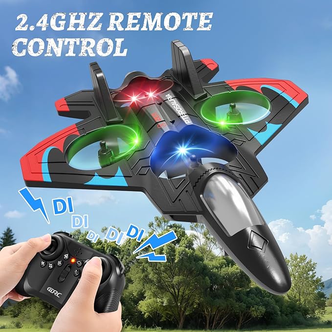 Foam Remote Control Airplanes RC Planes for Kids Adults RC Airplane Fighter Jet with Light 360° Flip Fighter Jet Toys Stunt Roll Airplane Toy Gifts for Kids Boys