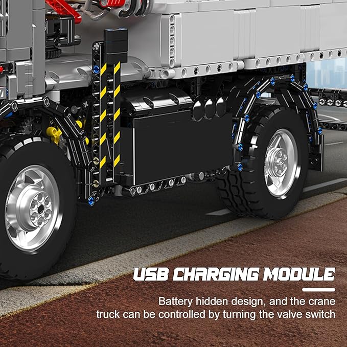 Mould King 19016 Truck Mounted Crane Building Set APP/Remote Engineering Truck Construction Kit City Mobile Crane Model Sets to Build for Age 14+/Adults Collections Enthusiasts (3767+ Pieces)