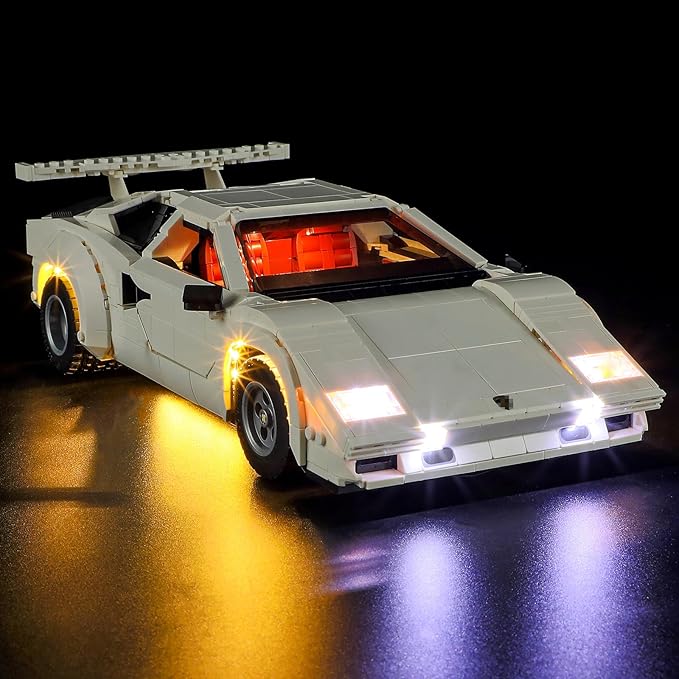 LED Light Set Compatible with Lego 10337 Lamborghini Countach 5000 Quattrovalvole Icons Building Blocks Model - Model Set NOT Included
