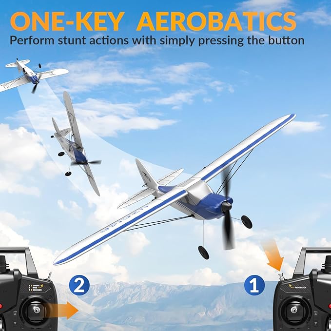 RC Plane Sport Cub 500 S2 RC Airplane RTF 4 CH Remote Control Airplane with Gyro Stabilization System&amp One Key Aerobatic Ready to Fly for BeginnersAdults