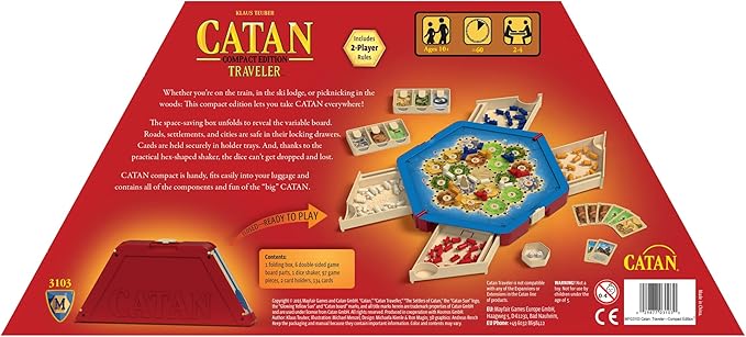CATAN Traveler COMPACT EDITION Board Game - Settle Trade and Build on the Go! Strategy Game Family Game for Kids and Adults Ages 10+ 2-4 Players 60 Minute Playtime Made by CATAN Studio
