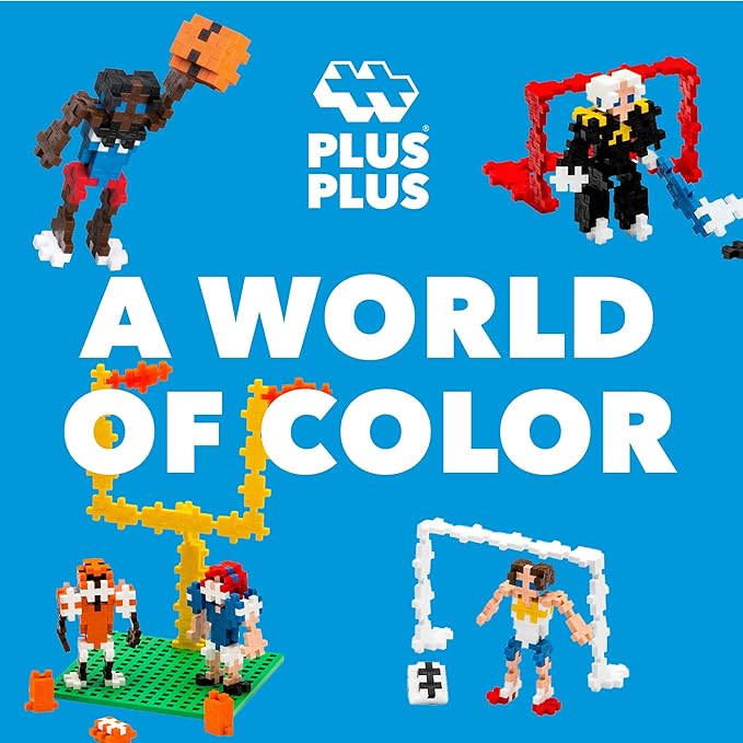 PLUS PLUS Learn to Build Set Interlocking Mini Building Blocks 3D Puzzle Construction Stem Toy for Kids - Sports 380 Pieces