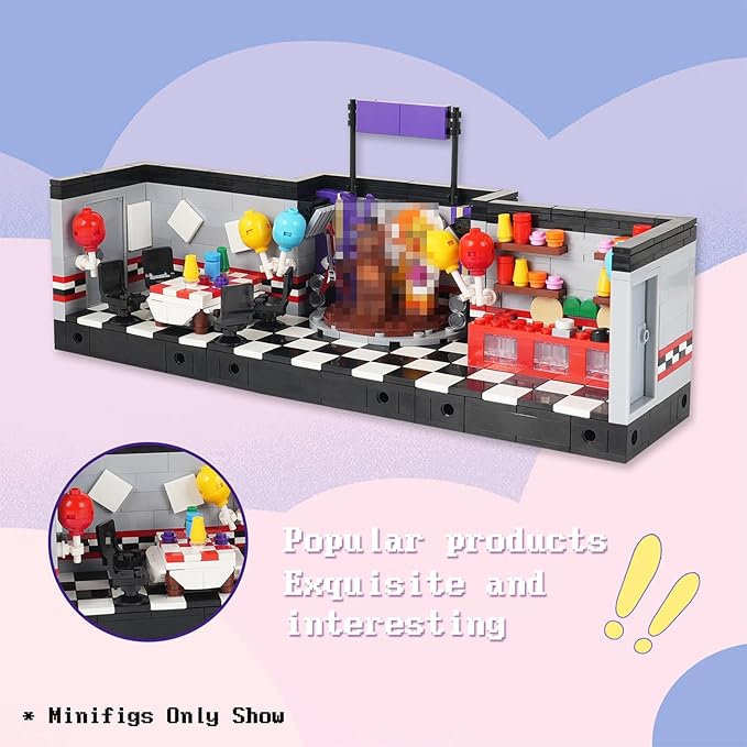 Five Nights Stage Building Blocks ToysClassic Horror Game Building SetHalloween Birthday Gifts for Boys and Girls(745pcs)