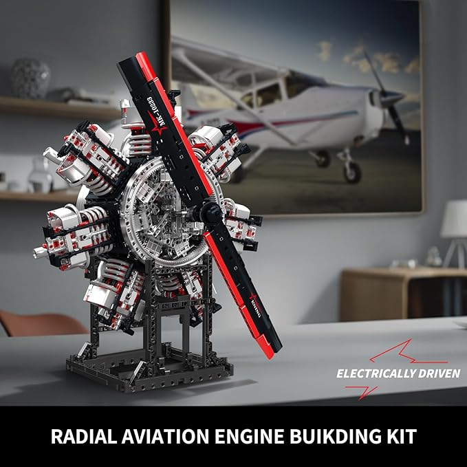 Mould King 10233 Radial Aviation Engine Building Blocks Sets Engine Model kit That Run Build Your Own STEM Model Engine Engine Building Engineering Toys (3089+PCS)