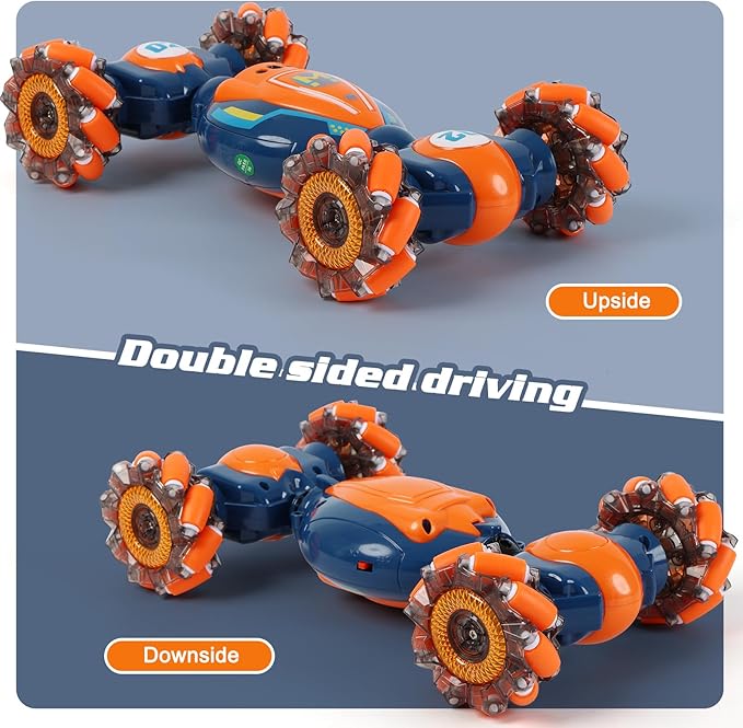 Gesture Sensing RC Stunt Car - Boys Girls Toys Age 6-8-12 4WD Hand Controlled Remote Control Twist Car with Light &amp MusicCool Birthday presents and Ideas Gifts for Kids Age 6 7 8 9 10 11 12 Year