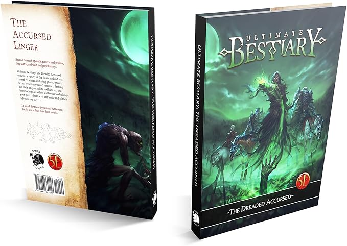 Nord Games: Ultimate Bestiary: The Dreaded Accursed - Hardcover RPG Supplement Book Classic Undead &amp Cursed Creatures 5e D&ampD Roleplaying 268 Pages