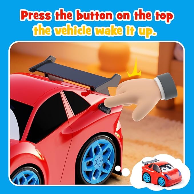 Remote Control Car RC Car Toy with Lights and Sounds for Boys Girls and Toddlers Ages 1-3 2-4 4-7 &amp 3 Years Old