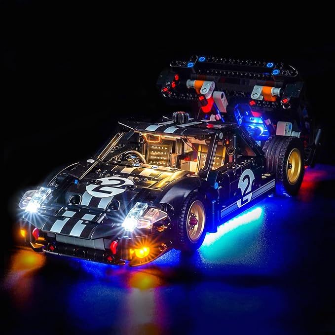 Upgraded Led Light Kit Compatible with Lego 1966 Ford GT40 MKII Race Car Building Set Lights Decoration Compatible with Lego 42223 Best Gifts for Adults (Model Not Included)