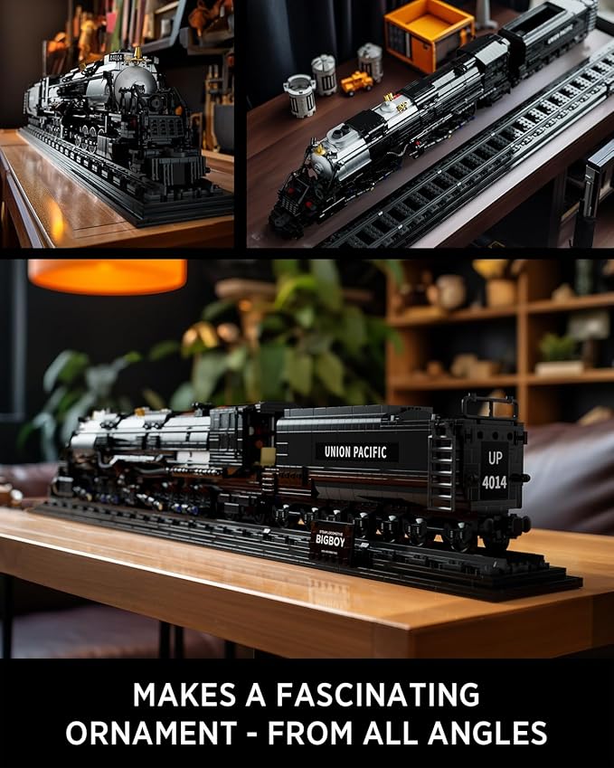 Nifeliz Big Boy Locomotive Articulated Steam Locomotive Building Block Set Legendary Steam Train Display Kit for Gift Giving (1818 Pieces)