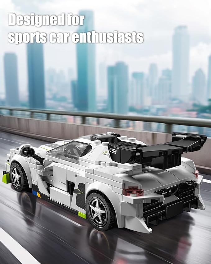 Technic Sports Cars Building Block Set with Display Case Speed Race Car Building Toys Collectible Model Cars for Home Decor Christmas Birthday Gift for Adults and Kids 6 and up (320+pcs)