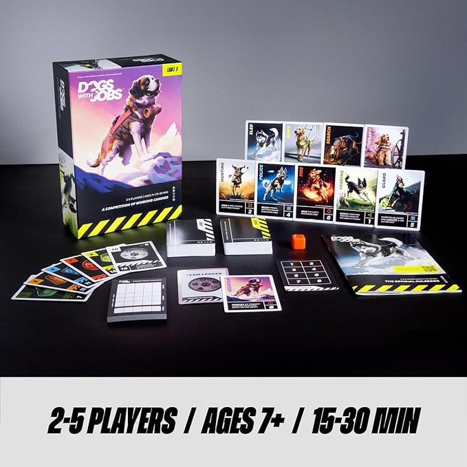 Dogs With Jobs – Drafting Card Game for 2–5 Players – Recruit Working Dogs Tackle Jobs &amp Outscore Rivals – 15–30 Minutes for Gamers and Families – Ages 7+ - Lab 380