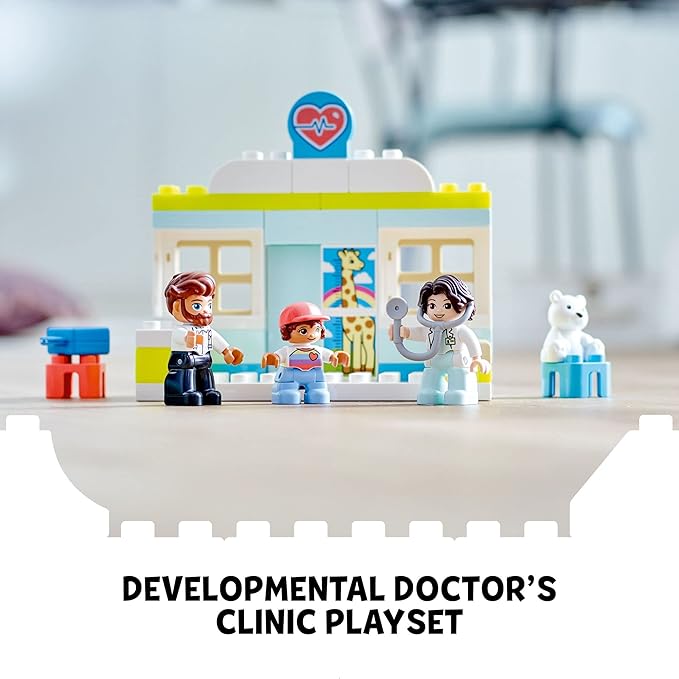 LEGO DUPLO Doctor Visit 10968 - Large Bricks Building Set Educational Early Learning Toy Includes Doctor Father and Child Figures Great Development Gift for Toddlers Girls and Boys 2+ Years Old