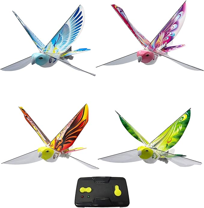 MUKIKIM eBird Pink Butterfly - Flying RC Bird Drone Toy for Kids. Indoor/Outdoor Remote Control Bionic Flapping Wings Bird Helicopter. USB Recharging. Creative Child Preferred Choice Award Winner