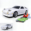 Skymaker Mazda RX7-FC RC Drift Car - 1:18 LDRC RWD Remote Control Car with Two Batteries &amp Metal Drive Shaft Easy to Drift for Adults Indoors Racing(White with Gyro)