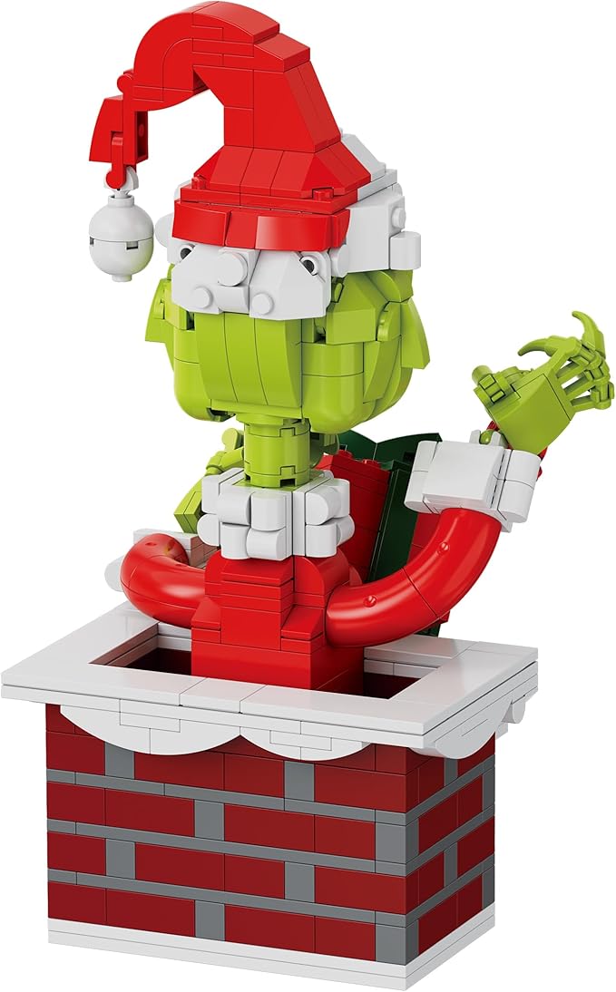 Brickcraft The Grinch Building Set 504 PCS Christmas Toy Kit for Kids &amp Adults 8+ Movable Hands Arm &amp Hat Holiday Collectible Display Model Fun Xmas Gift Idea for Grinch Fans &amp Builder