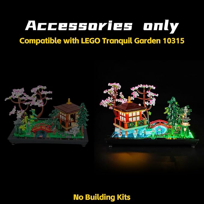 BrickBling LED Light Compatible with Lego Tranquil Garden 10315 Building Set (Lights Only) Creative Lighting for Lego Zen Garden