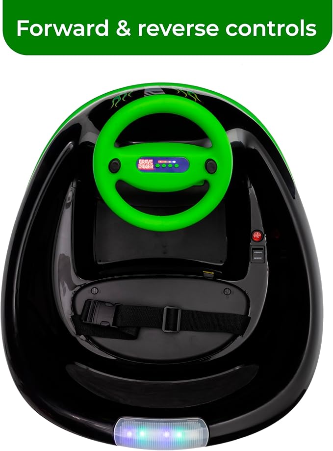 Monster Jam Bumper Car for Kids 2 Speed Electric Bumper Car Vehicle Toddler Bumper Car with Remote Control and 360 Degree Turning 6V Motor LED Lights Gifts for Toddlers