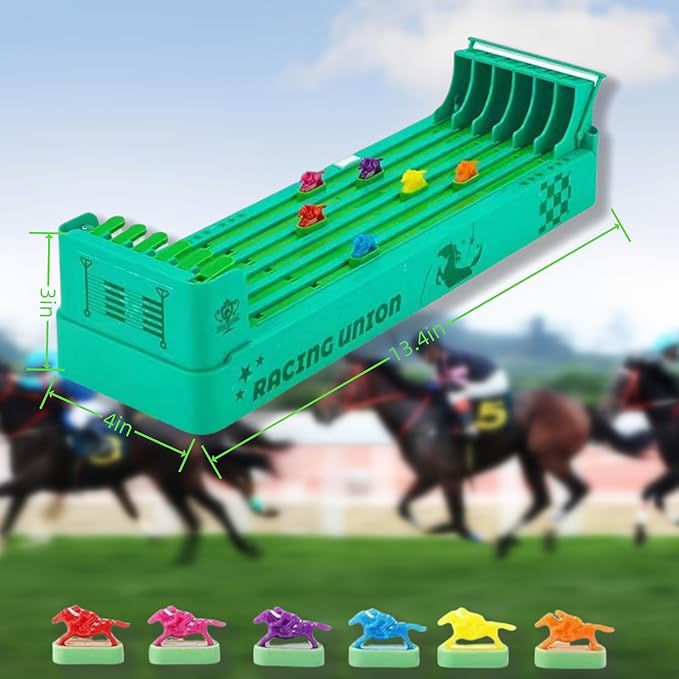 Electronic Horse Race Board Game Horse Racing Table Games Desktop Derby 6-Horse Racing GamePortable Family Party Entertainment Games (Screwdriver Attached)