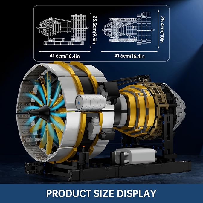 Mould King Aircraft Engine Toys Building Sets Mini Engine Model with Motor 10141 STEM DIY Project Building Kits Collectible Birthday Blocks for Adults Aged 14+ (2256 Pieces)