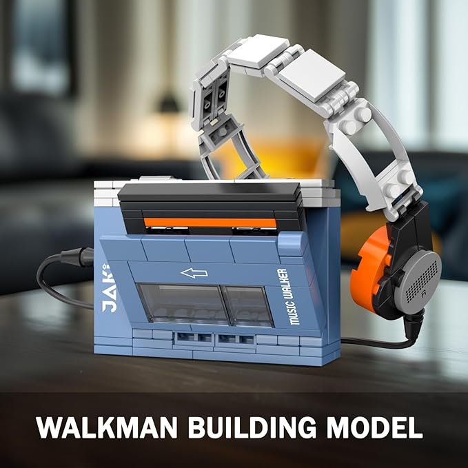 NUTCRACKER Typewriter Walkman Television Building Set - Nostalgic 80s Vintage Collectible Model Home Office Decor Retro Toy Building Set Easter Birthday Gifts for Adult Girls Boys 14+ (660 Pieces)
