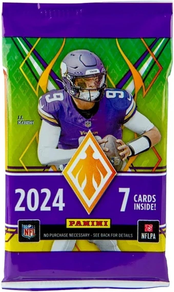 2024-25 Panini Phoenix NFL Football Mega Box – Retail Exclusive 42 Cards Color Blast Parallels Rookie Cards Official Trading Cards