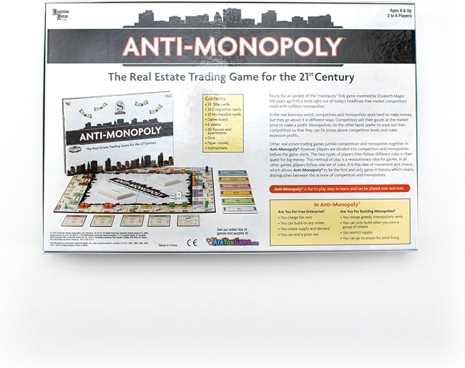 University Games Anti-Monopoly - Fresh Twist on the Classic Real Estate Game for 2-4 Players Ages 8 and Up