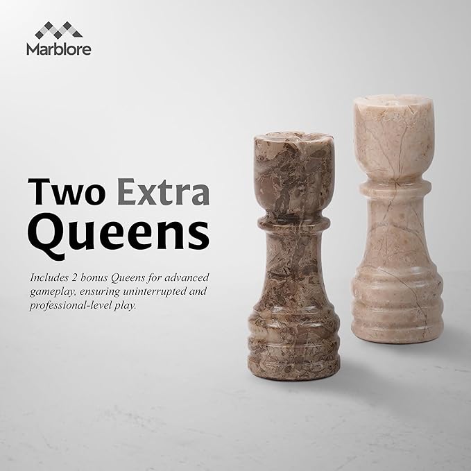 Marble Chess Set 12 Oceanic &amp Verona Travel Chess Set Strategy Board Games with 32 Chess Pieces &amp 2 Extra Queens for Adults Family Games