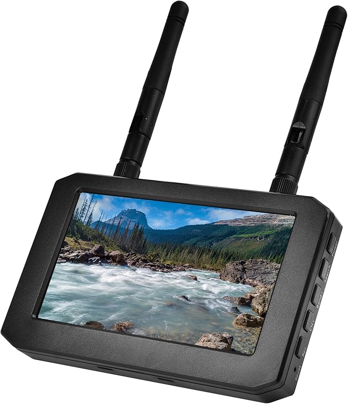 FPV Monitor for FPV Camera- 5.8Ghz 4.3 FPV Display Screen with DVR 40CH Receiver 800x480 IPS Display Built-in Battery for RC Hobby FPV Drone RC Car FPV VTX Goggles