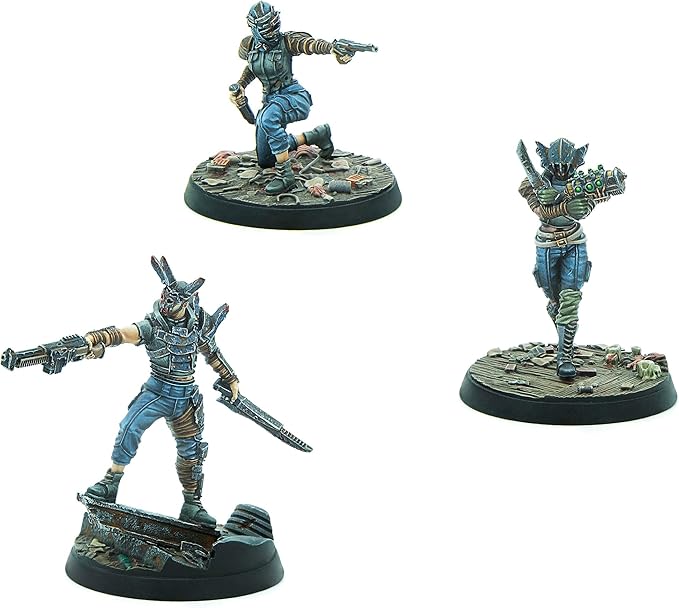 Modiphius Entertainment: Fallout: Wasteand Warfare Raiders - Disciples Leaders - 3 Figures Nuka World Wave 32mm Multi-Part Resin Unpainted Mniatures