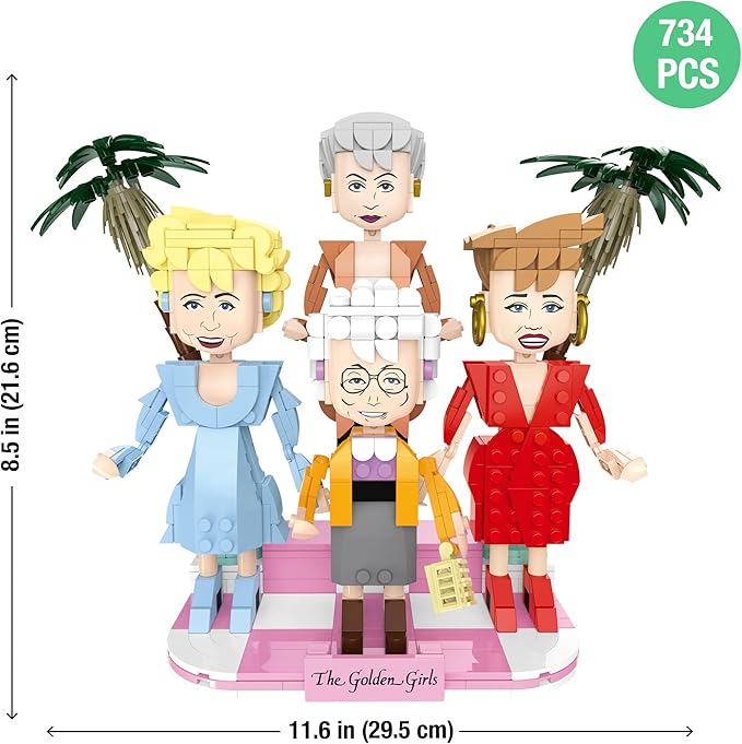 Brickcraft The Golden Girls Building Blocks Set 734 PCS Brick Toy Kit for Ages 8+ Retro TV Show Collectible Figures Model Fun Display Build for Adults &amp Fans Nostalgic Gift and Xmas Present