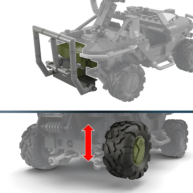 MEGA Halo The Series Vehicle Building Toys Set FLEETCOM Warthog ATV with 469 Pieces 5 Micro Action Figures Poseable Articulation Kids and Fans (Amazon Exclusive)