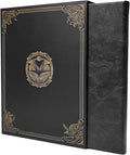 Game Master Screen - 30in Portrait DM Screen Compatible with Dungeons and Dragons and Other TTRPG - Faux Dragon Skin with Clear Dry Erase 8.5 x 11 Pockets - Slipcase Stores with DND Books - Black