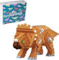 Larcele Micro Building Blocks Dinosaur Set DIY Mini 3D Building Toy Bricks1145 Pieces KLJM-06 (TriceratopsYellow)
