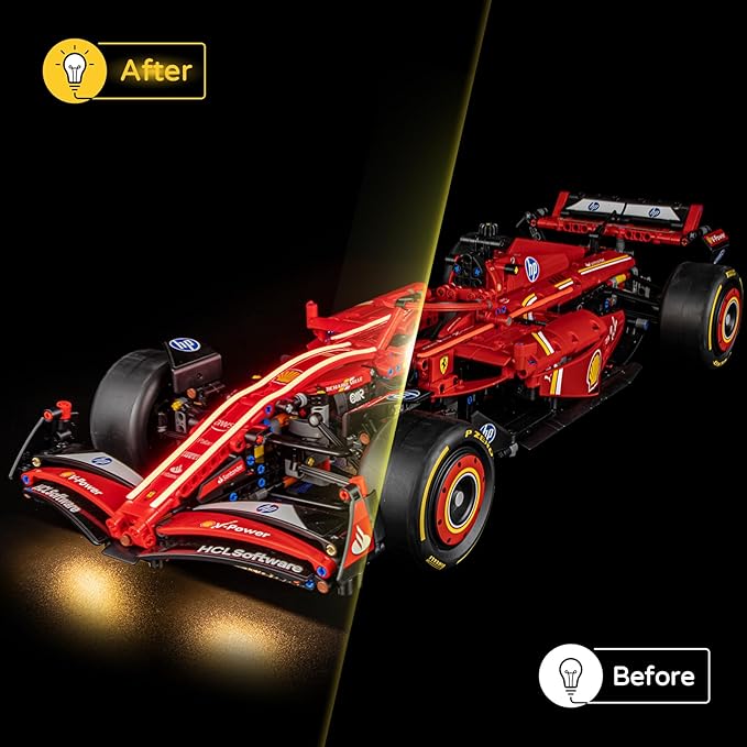 YEABRICKS LED Light for 42207 Technic Ferrari SF-24 F1 Car Building Blocks Model (Building Set NOT Included)