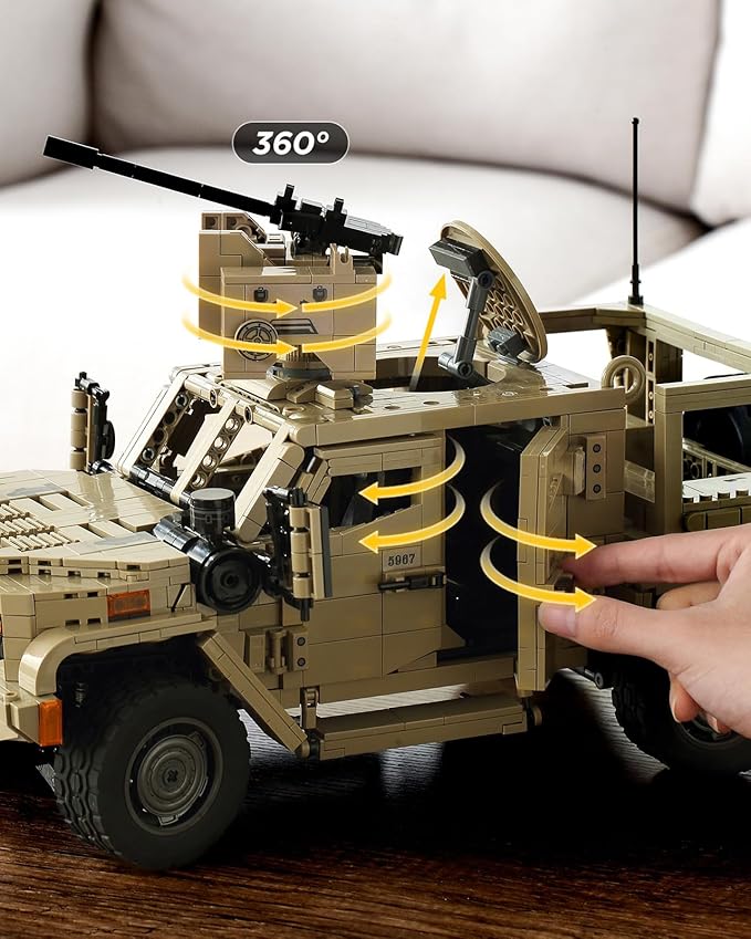JLTV Building Blocks for Adults Military Vehicles Building Sets Collectible Car Building Kit for Adults (2479 Pcs)