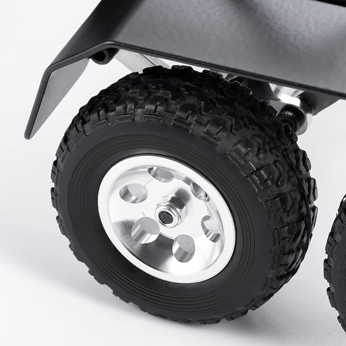RC Trailer for Hauling Behind Car - Metal Hitch Mount Trailer with 4 Tires Heavy Duty Truck and RC Rock Cars Trailer for 1/18 RC Crawler TRX4M Defender Bronco K10 High Trail F150