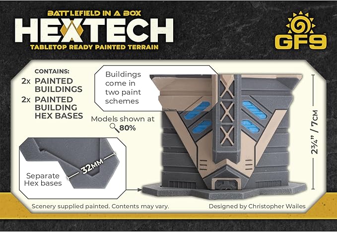 GF9: Hextech Trinity City: Condo - 2X Fully Painted Buildings Battlefield in A Box Tabletop Ready Painted Terrains RPG Accessories