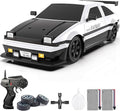 Mostop RC Drift Car 1:16 2.4Ghz Remote Control Drift Car with LED Light Spray 2 Batteries and Extra Tires 18KM/H High Speed Drifting RC Cars 4WD Hobby RC Sport Racing Cars Model Vehicle for Kids