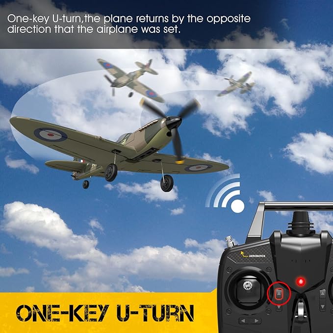 RC Plane Spitfire Fighter 4 Channel Remote Control Airplane with Gyro System for Adults
