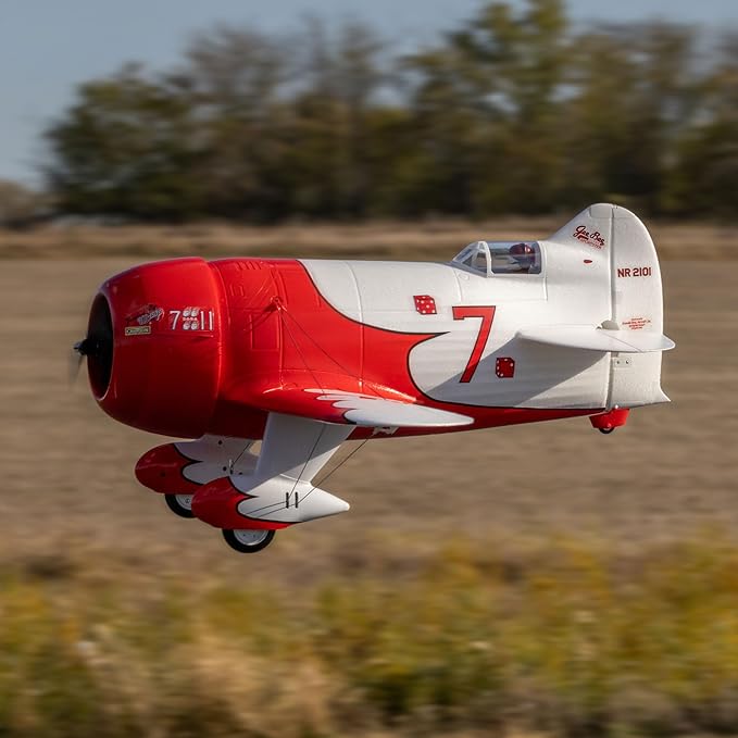 E-flite RC Airplane Gee Bee R-2 1.0m BNF Basic (Transmitter Battery and Charger NOT Included) with AS3X+ and Safe Select EFL020550