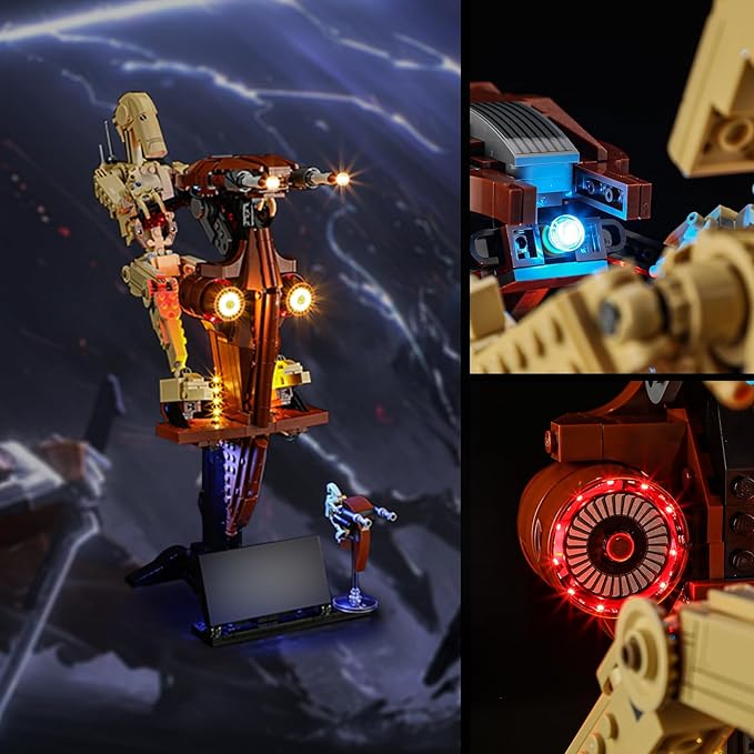 Vaodest Light for Lego 75428 Battle Droid with STAP SetDesign and Configuration Compatible with Model 75428(Light Only Not Building Block Kit)