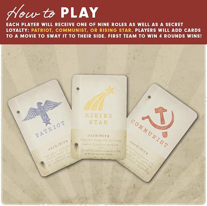 Facade Games Hollywood 1947 Board Game - A Movie Making Game for Friends and Family - A Board Game of Cards Strategy and Deceit for 1-9 Players Ages 14 and Up