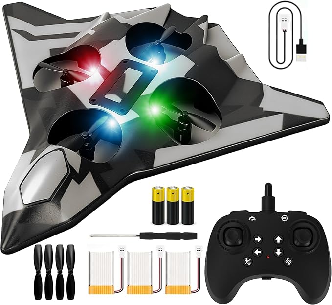 Foam Remote Control Airplanes for Kids &amp Adults | Easy Control Great for Beginner and Teenagers with Stable Hovering 360° Flips Circle Fly LED Light 2.4Ghz Christmas &amp Birthday Gifts