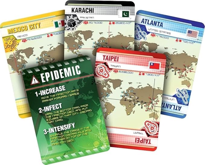 Asmodee Pandemic Board Game (Base Game) - A Cooperative Battle to Save Humanity Strategy Game for Kids and Adults Ages 8+ 2-4 Players 45 Minute Playtime