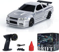 TOUCAN RC HOBBY 1:43 Remote Control Mini Drift Car Race Car Toy Radio Lights Traffic Safety Cone Without a Gyro SilverUS in Stock