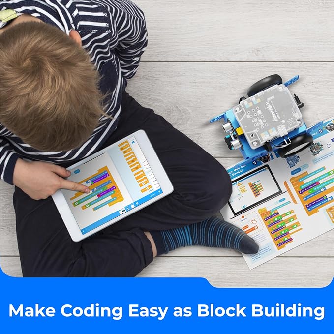 Makeblock mBot Robot Kit with Scratch Coding Box STEM Projects for Kids Learn to Code with Scratch Arduino Programmable Robot with 4 Programming Learning Projects Gifts for Boys Girls Aged 8-12