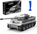 1:28 WW2 Tiger Heavy Tank Army Toy Building Sets 1544 PCS Panzer VI Tiger SO4 Military Vehicle Model Building Kits Collectible Birthday Gifts for Military Fans Adults Men Teen Boys Age 14+