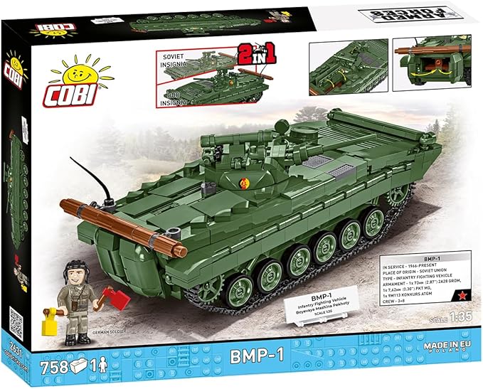 COBI Armed Forces BMP-1 (Boyevaya Mashina Pekhoty 2-in-1 DDR/RUS) Building Set 758 Pieces